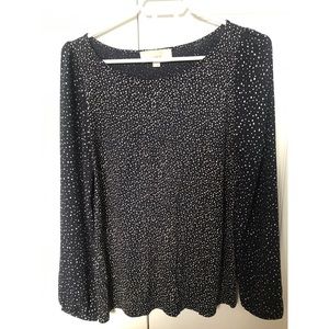 Ann Taylor Loft Navy Blouse with sleeves - Size M